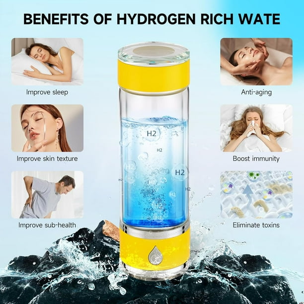 Hydrohealth Hydrogen Water Bottle Generator, Portable and