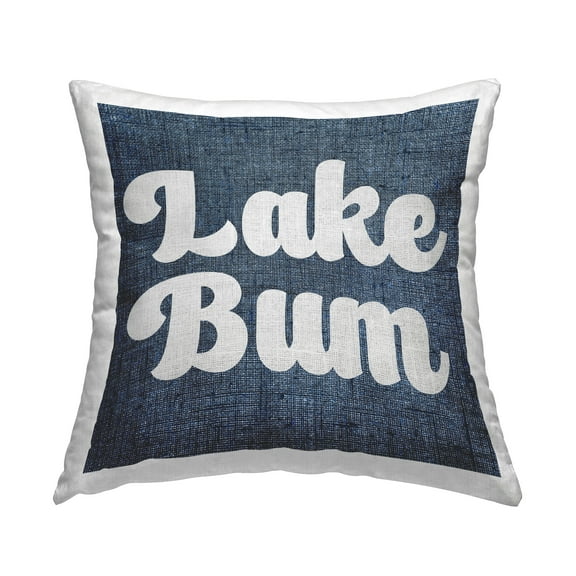 Stupell Industries Vintage Lake Bum Phrase Decorative Printed Throw Pillow, 18 x 18