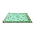 thumbnail image 2 of Ahgly Company Machine Washable Indoor Square Oriental Turquoise Blue Traditional Area Rugs, 8' Square, 2 of 4