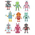 thumbnail image 1 of Kit de pegatinas de diamantes de imitación autoadhesivas DIY de 9 Uds., decoración de teléfono con Robots s coloridos FLhrweasw Nuevo, 1 of 5
