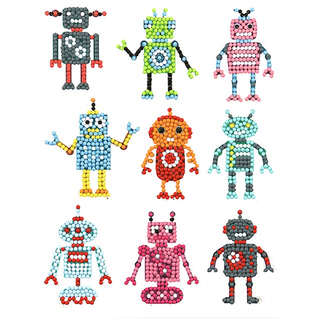Kit de pegatinas de diamantes de imitación autoadhesivas DIY de 9 Uds., decoración de teléfono con Robots s coloridos FLhrweasw Nuevo