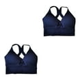 thumbnail image 4 of Thinsony Supportive Sports Bra Yoga Crop Top Vest for Workouts Blue XL 2Set, 4 of 6
