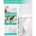 thumbnail image 3 of No Hook Shower Curtains with Snap in Liner, Spring Leaves Fabric Shower Curtain, Retro Pastoral Green Botanical Leaf Vines Double Layers & See-Through Top Window Bathroom Curtains 72''x84'', 3 of 6