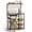 Upgraded Version, variant on Keenstone Bakers Rack with 3 Power Outlets, 5 Tiers Microwave Stand coffee bar Kitchen Storage Rack with 2 Wire Basket, Wine Rack,Rustic Brown