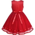thumbnail image 2 of Flower Girls Dress Date Red Belted Wedding Party Bridesmaid 8 Years, 2 of 6