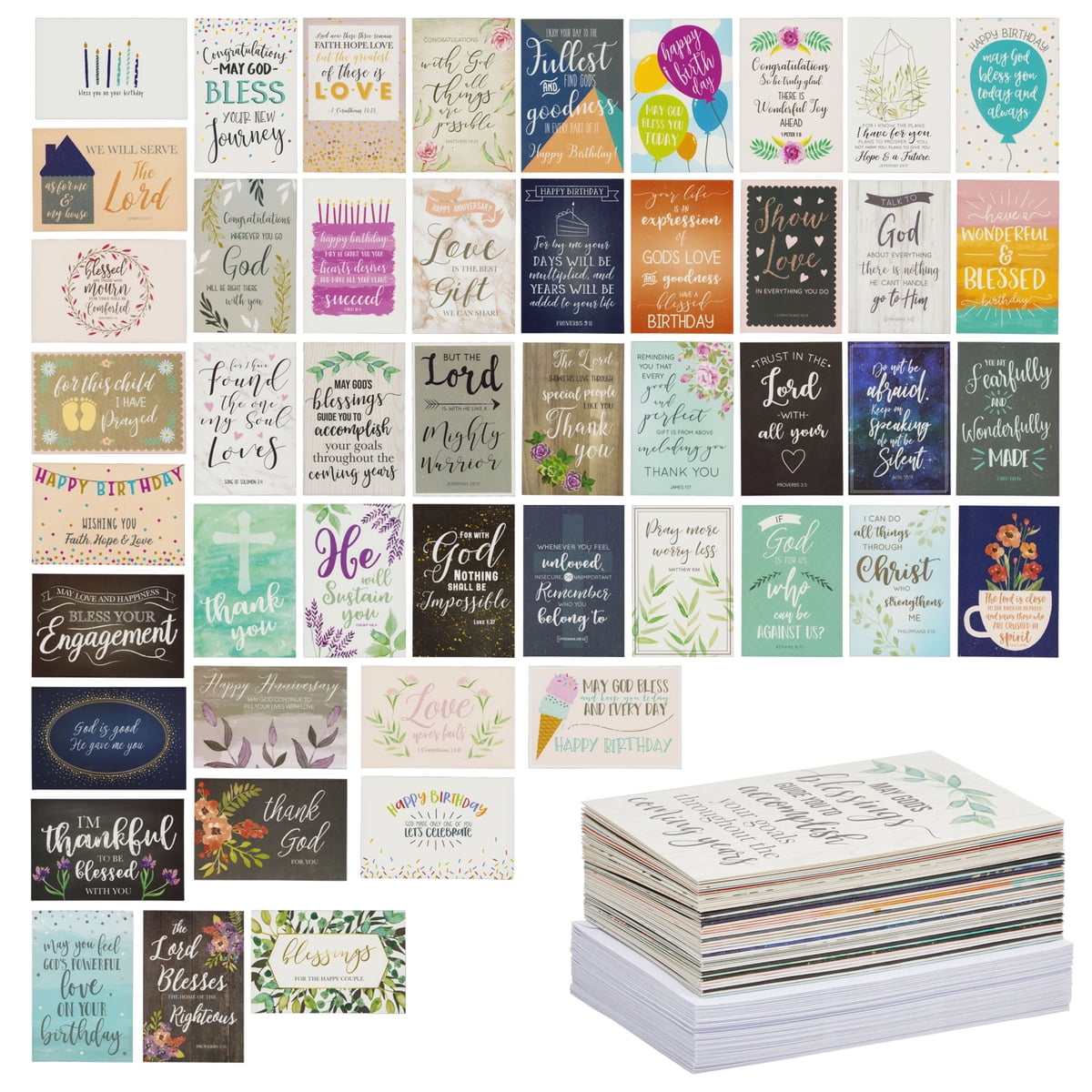 Assorted Birthday Cards~Spiritual~48count~Standard Size