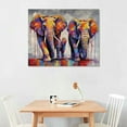 thumbnail image 2 of GOSMITH  Elephant Wall Art Canvas Print Baby Elephant Followed the Mother Abstract Animal Painting Artwork African Picture Wall Decor for Office Living Room Contemporary Art Ready to hang, 2 of 4