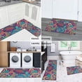 thumbnail image 5 of Purple Pioneer Flower and Paisley Pattern Kitchen Rugs Sets Of 2,Anti Fatigue Kitchen Mat Rugs Non Slip Washable,Decorative Kitchen Floor Mats for Kitchen,Sink,Laundry,17"x30"+17"x47", 5 of 7