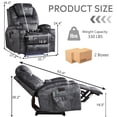 thumbnail image 3 of Power Recliner Chair with Massage and Heat, Electric Recliners with LED Lights, Lumbar Pillow, Cup Holders, Side Pocket, USB Port, Home Theater Seating for Living Room, Gray, 3 of 8