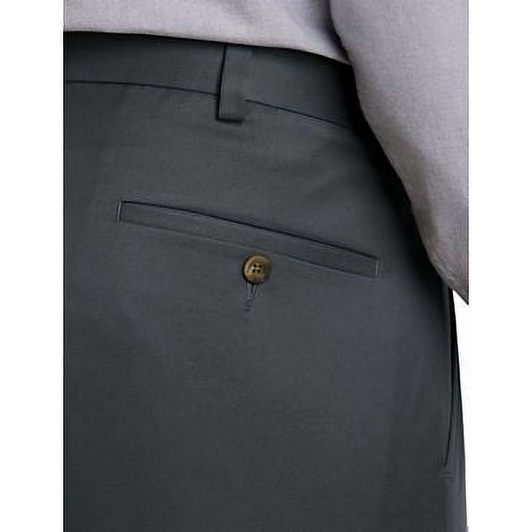Big + Tall Essentials by DXL Men's Big and Tall Men's Pleated Dress Pants,  Dark Grey, 46W x 30L Dark Grey 46 x 30