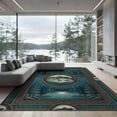 thumbnail image 2 of ODIKA 8'x10' Washable Area Rug Durable, Non-Slip Fishing Vintage Fish Woodland Theme Bass Center Symmetrical Layout for Living Room, Under Sectional, Family, 2 of 7