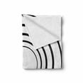 thumbnail image 2 of Spires Soft Flannel Fleece Blanket, Abstract Design Monochrome Spiral Whorl Element Dimensional Aesthetic Curve Concept, Cozy Plush for Indoor and Outdoor Use, 50" x 60", Black White, by Ambesonne, 2 of 6
