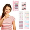 thumbnail image 3 of 120 uñas postizas para niñas, prepegadas, cobertura total, adhesivas, a presión, 3 of 9