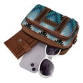 thumbnail image 7 of Wrangler Aztec Crossbody Bag for Women Multi Pocket Shoulder Bag Boho Cross Body Wallet Purse, Aztec-Jean, 7 of 7
