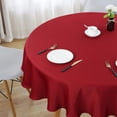 thumbnail image 2 of LingStar wine red Tablecloth Spillproof Wrinkle Resistant Table Cloths for Parties Dining Room Holiday 70"round, 2 of 7