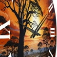thumbnail image 3 of Designart "Dusk Beneath Baobab" Landscapes Oversized Wall Clock, 3 of 5