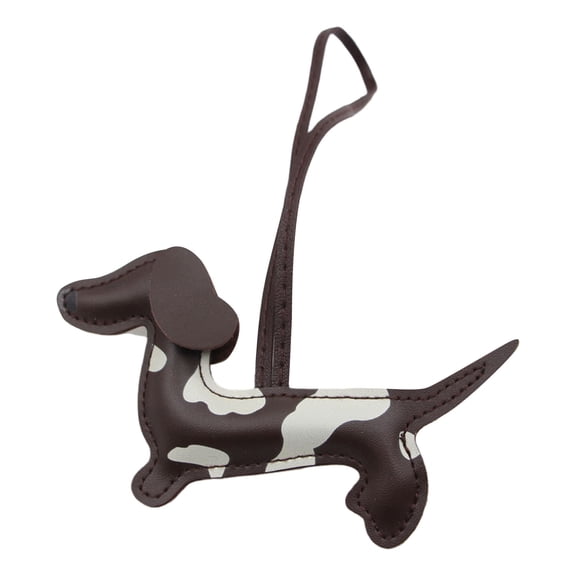Double Sided 3D Dachshund PU Leather Keychain Charm for Keys Bags and Car Decors Lightweight Sturdy Gift