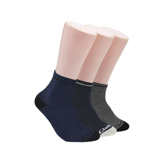 Clarks Men's Casual Half Cushion Anklet Socks 3 Pair, Multicolour , Men's 7-12 Shoe