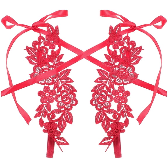 KAKOWELY Barefoot Sandals Red 1 Pair 29.1x2.75in Polyester Classic Hollow Women Beach Casual Wear