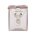 thumbnail image 3 of Believe by Brilliance Women's 14Kt Gold Flash Plated Mother of Pearl Heart Initial "S" Pendant Necklace and Hopp Earring Set, 18+2" Extender, 3 of 3