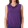 thumbnail image 1 of Tops sin mangas INSPIRE CHIC para mujeres con cuello drapeado, blusa ligera y casual morado XS, 1 of 6