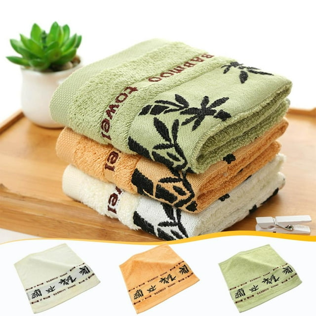Feltree Ink Bamboos Bamboo Fiber Square Face and Hand Towel Soft and Absorbent with Hanging Loop for Bathroom and Kitchen