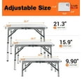 thumbnail image 2 of Nice C Folding Table Adjustable Height, Portable Camping Table Lightweight Aluminum, with Carry Handle for Outdoor, Beach, BBQ, Picnic, Cooking, Festival, Indoor, Office (Small), 2 of 5