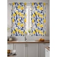 thumbnail image 2 of Yellow Lemon Tier Curtains 45 Inch Length,Sheer Curtains for Bedroom Living Room Window Blue Leaf Vintage Botanical Summer Spring Small Half Window Kitchen Curtains & Drapes 27.5"x45" 2 Panels, 2 of 6