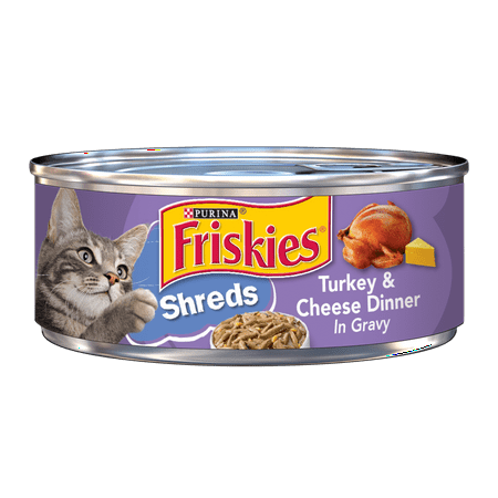 Friskies Gravy Wet Cat Food, Shreds Turkey & Cheese Dinner - (24) 5.5 oz.