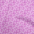 thumbnail image 1 of oneOone Velvet Pink Fabric Asian Block Craft Projects Decor Fabric Printed By The Yard 58 Inch Wide, 1 of 4