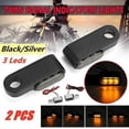thumbnail image 2 of 2PCS 12V Motorcycle Indicators LED Turn Signal Light Handlebar Amber Signal Lamp Blinker, Mount, 2 of 5