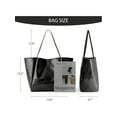 thumbnail image 2 of Gocvo Large PVC Tote Bag for Women, Fashion PVC Bag for Women, Kraft Paper Tote Handbags for Beach Work College, Black, 2 of 7