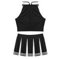 thumbnail image 4 of YiZYiF Womens 2Pcs Cheerleading Costume Sleeveless Tops with Pleated Mini Skirt Outfit Set, 4 of 7