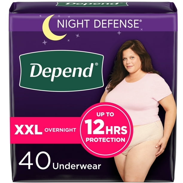 Depend Night Defense Adult Incontinence Underwear for Women, Overnight