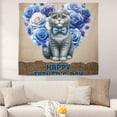 thumbnail image 2 of Scottish Fold Proud Dad Happy Father's Day Tapestry Cat Lover Kitten Owner Gifts Wall Hanging Backdrop Home Decor - 02008, 2 of 5