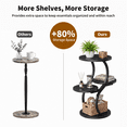 thumbnail image 4 of Biemlerfn 4-Tier Round Side Table, Small End Table with Metal Frame, Wood Nightstand for Patio, Sofa, Living Room & Bedroom, Black, 4 of 11