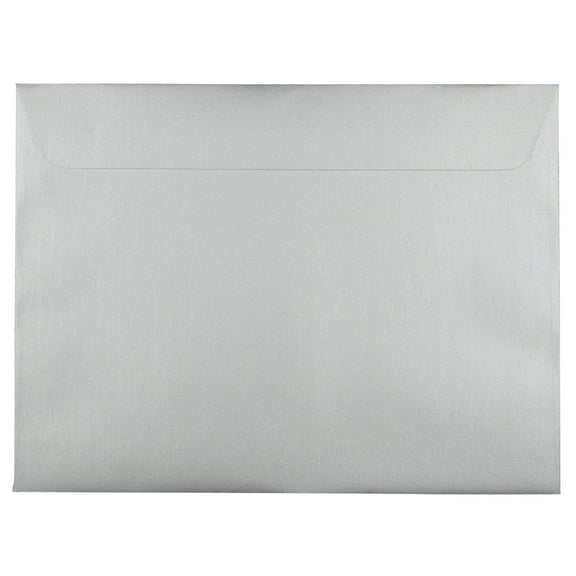 JAM Paper 9 x 12 Booklet Envelopes, Silver Metallic, 100/Pack