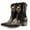 Black, variant on Cowboy Boots for Women Fashion Embroidery Pointed Toe Low Heel Casual Mid Calf Booties