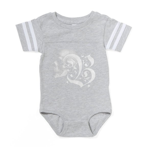 CafePress - Gothic Skull Initial B - Cute Infant Baby Football Bodysuit