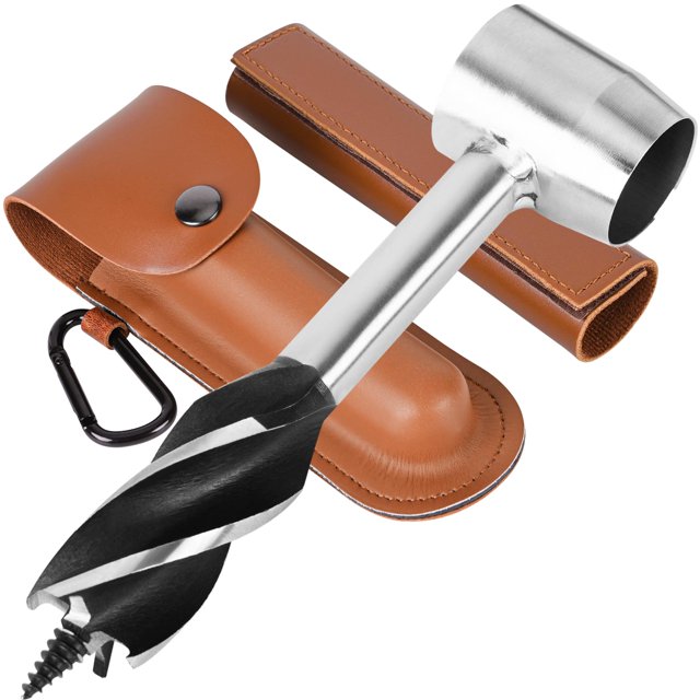 Juego de herramientas múltiples Bushcraft con forma de barrena manual, madera con forma de ojo escocés