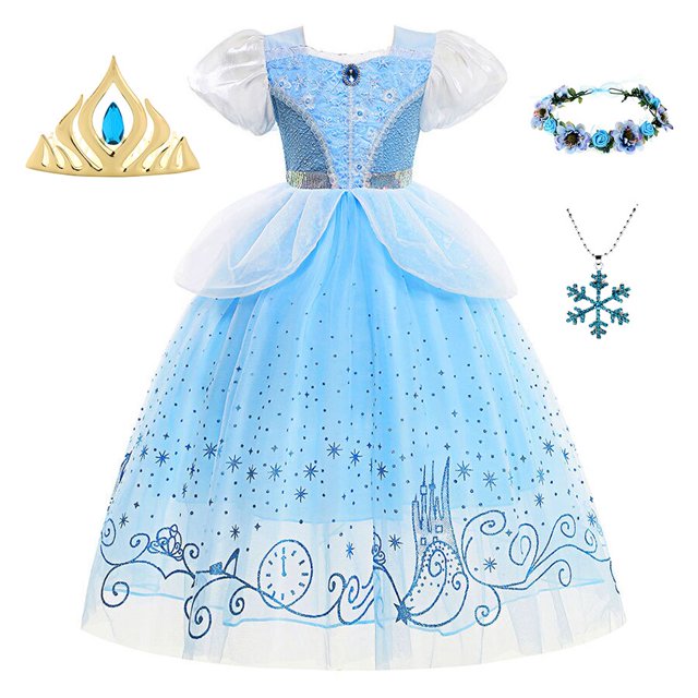 Disfraz de princesa Cenicienta de Disney para niñas, vestido de fiesta educativo para niños, vestido de Carnaval para niños, Reina Elsa Anna zhangyuxiang unisex