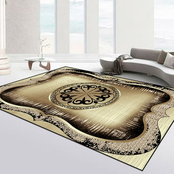 Luxury Gold Frame Carpets for Living Room Europe and America Large Area ration Bedroom Floor Mats No