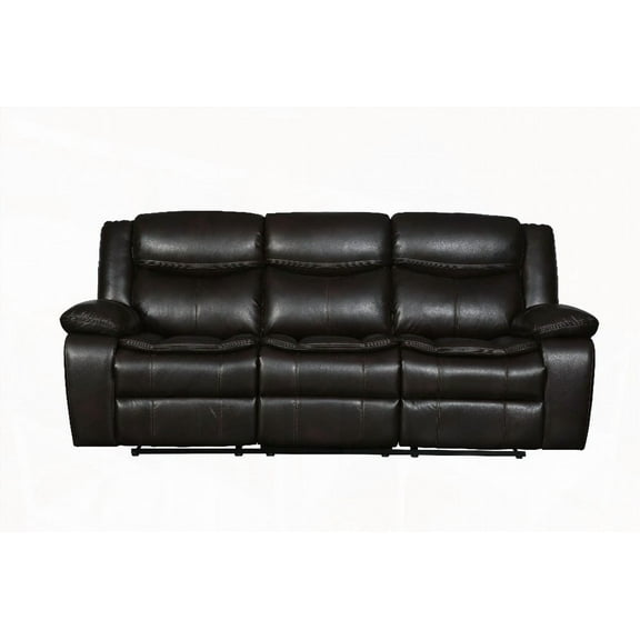 Modern Leather 3-Seater Reclining Sofa for Living Room (220×80×75cm)