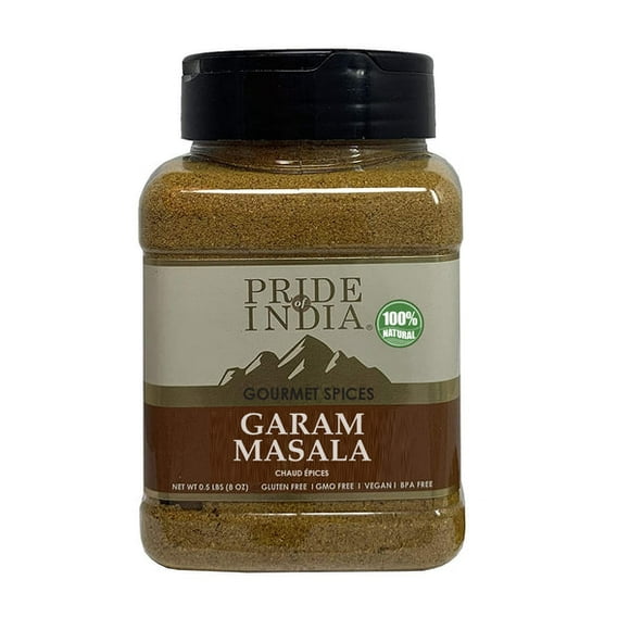 Pride of India - Garam Masala Ground – Warming Spice Blend - Flavorful Mix for Curries and Pilafs – Easy to Use - 2.2 oz. Small Dual Sifter Bottle – Ideal for Non-Veg & Veg Dishes
