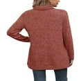thumbnail image 4 of Ribbed Turtleneck Top for Women - Long Sleeve Basic Shirt with Side Slit, 4 of 5