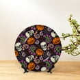 thumbnail image 6 of Balery Halloween With Skull Print Bone China Decorative Plate Ceramic Dinner Plates Art Crafts with Display Stand-8in, 6 of 6