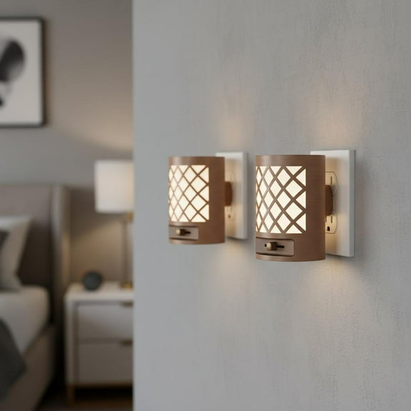 LOHASLED 2 Pcs Warm White 3000K Retro Style Dimmable Plug In Night Light