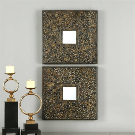 Ambient Pierced Hammered Metal Finished In A Distressed Dark Bronze Ambient Pierced Hammered Metal Finished In A Distressed Dark Bronze With Antiqued Gold Leaf Undertones And
