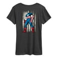 thumbnail image 2 of Marvel Captain America - Retro Distressed Flag - Women's Short Sleeve Graphic T-Shirt, 2 of 5
