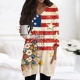 thumbnail image 3 of JoveMarine Women's V-Neck 3/4 Sleeve Tunic Top with Pockets Independence Day Printed Mid-Length Blouse Casual Summer Shirt for Patriotic Holiday Daily Wear Multicolor M, 3 of 7